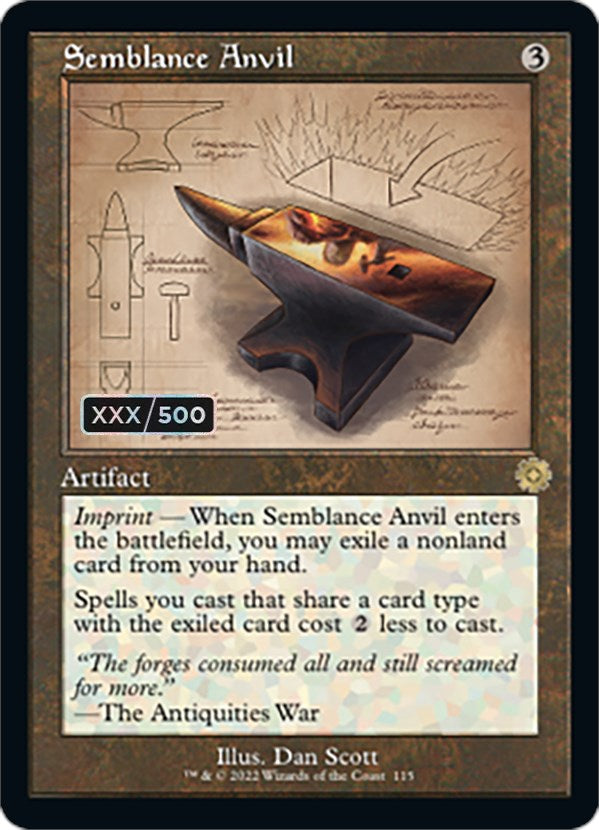 Semblance Anvil (Retro Schematic) (Serial Numbered) [The Brothers' War Retro Artifacts] Magic: The Gathering