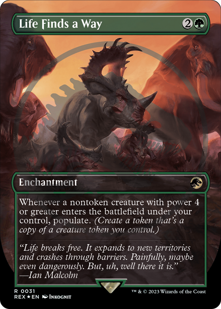 Life Finds a Way Emblem (Borderless) [Jurassic World Collection Tokens] Magic: The Gathering