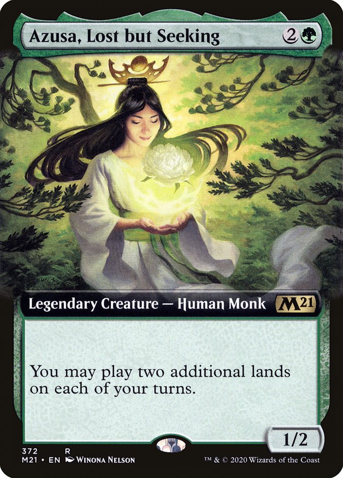 Azusa, Lost but Seeking (Extended Art) [Core Set 2021] Magic: The Gathering