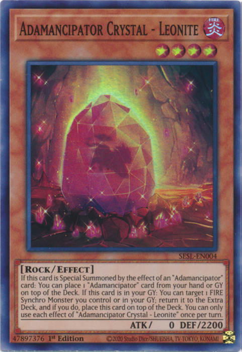 Adamancipator Crystal - Leonite [SESL-EN004] Super Rare Yu-Gi-Oh!