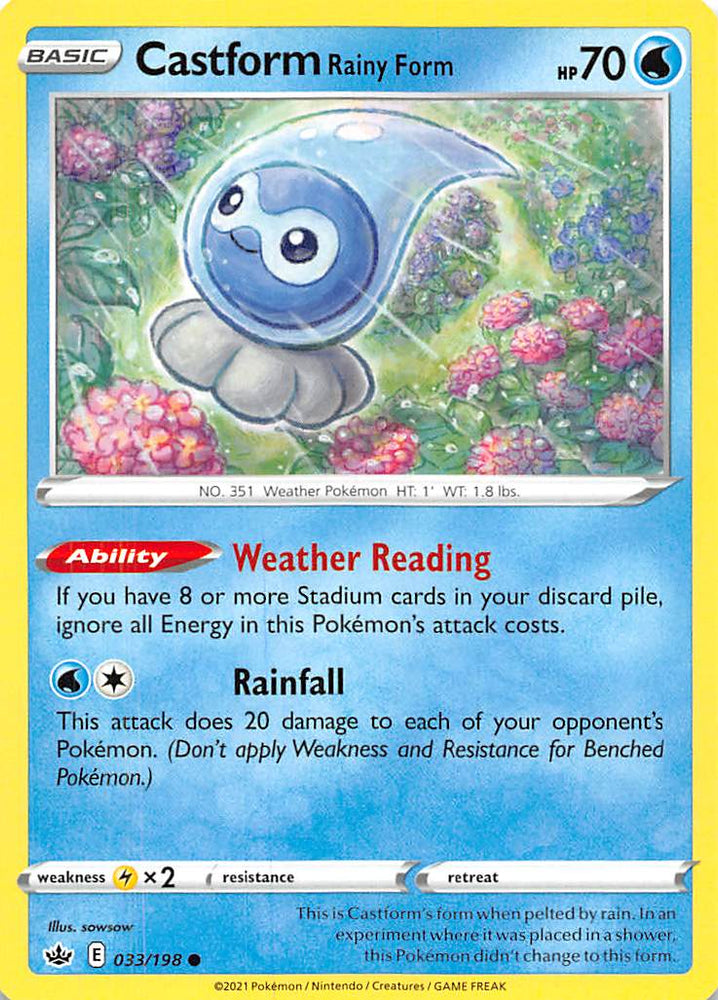 Castform Rainy Form (033/198) [Sword & Shield: Chilling Reign] Pokémon