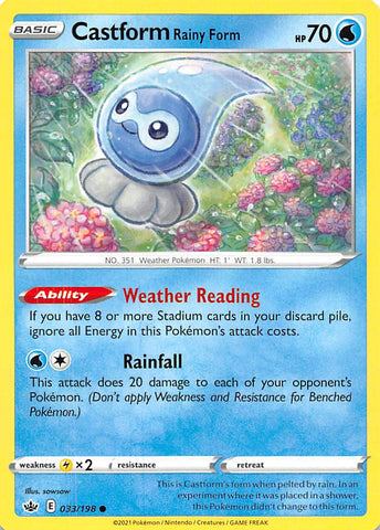 Castform Rainy Form (033/198) [Sword & Shield: Chilling Reign] Pokémon