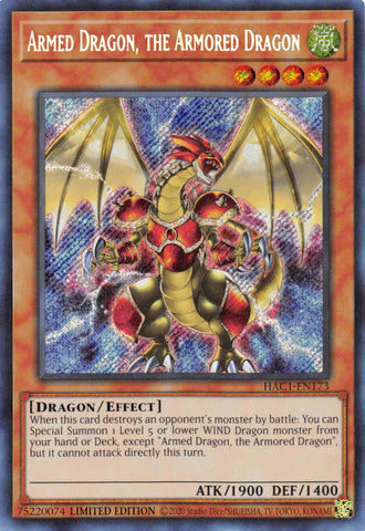 Armed Dragon, the Armored Dragon [HAC1-EN173] Secret Rare Yu-Gi-Oh!