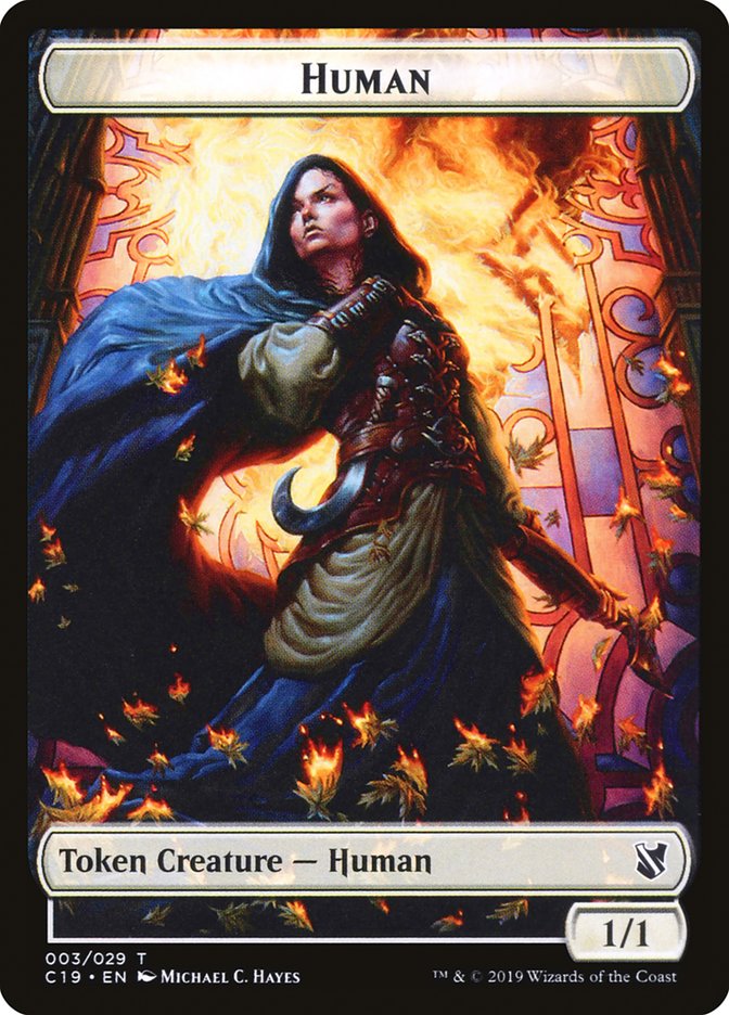 Spirit // Human Double-Sided Token [Commander 2019 Tokens] Magic: The Gathering