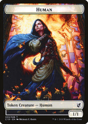 Pegasus // Human Double-Sided Token [Commander 2019 Tokens] Magic: The Gathering