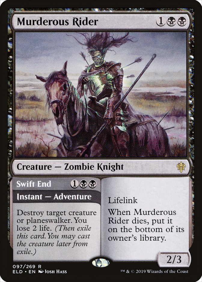Murderous Rider // Swift End [Throne of Eldraine] Magic: The Gathering
