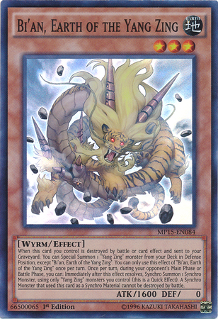 Bi'an, Earth of the Yang Zing [MP15-EN084] Super Rare Yu-Gi-Oh!