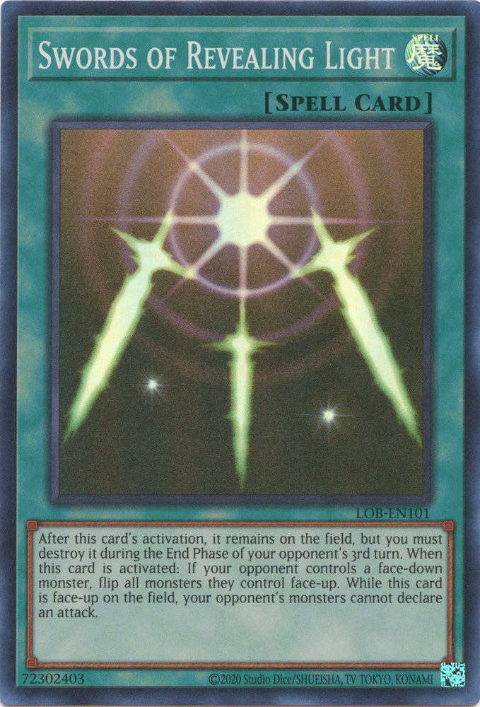 Swords of Revealing Light (25th Anniversary) [LOB-EN101] Super Rare Yu-Gi-Oh!