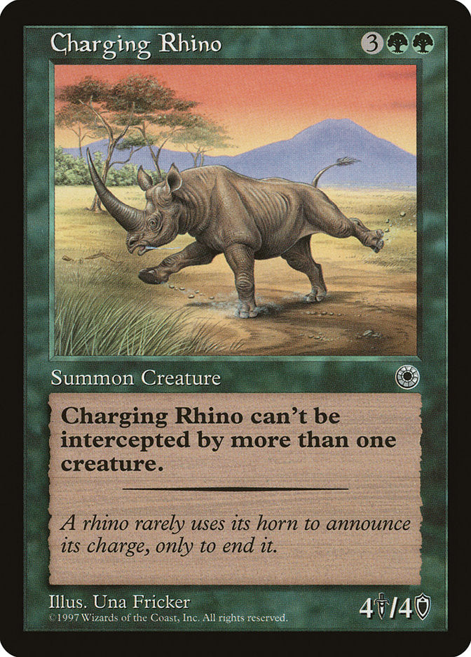 Charging Rhino [Portal] Magic: The Gathering