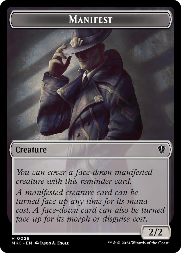 Saproling // Manifest Double-Sided Token [Murders at Karlov Manor Commander Tokens] Magic: The Gathering
