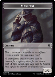 Saproling // Manifest Double-Sided Token [Murders at Karlov Manor Commander Tokens] Magic: The Gathering