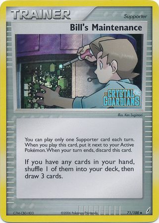 Bill's Maintenance (71/100) (Stamped) [EX: Crystal Guardians] Pokémon
