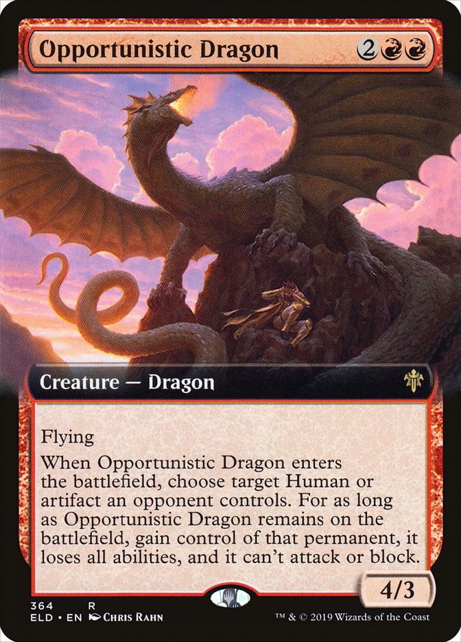 Opportunistic Dragon (Extended Art) [Throne of Eldraine] Magic: The Gathering