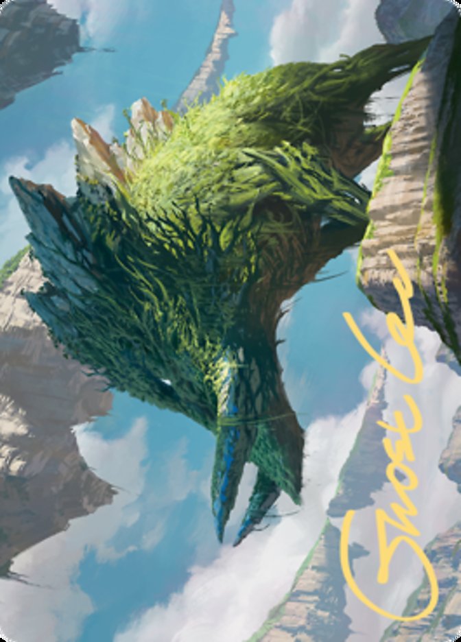 Yasharn, Implacable Earth Art Card (Gold-Stamped Signature) [Zendikar Rising Art Series] Magic: The Gathering