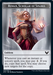 Fractal // Rowan, Scholar of Sparks Emblem Double-Sided Token [Strixhaven: School of Mages Tokens] Magic: The Gathering
