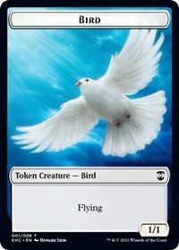Bird (001) // Soldier Double-Sided Token [Kaldheim Commander Tokens] Magic: The Gathering