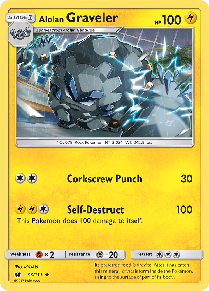 Alolan Graveler (33/111) [Sun & Moon: Crimson Invasion] Pokémon