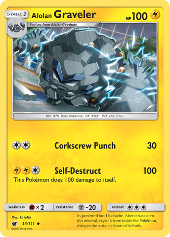 Alolan Graveler (33/111) [Sun & Moon: Crimson Invasion] Pokémon