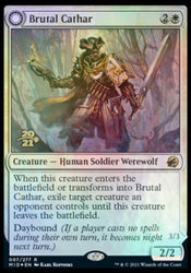 Brutal Cathar // Moonrage Brute [Innistrad: Midnight Hunt Prerelease Promos] Magic: The Gathering