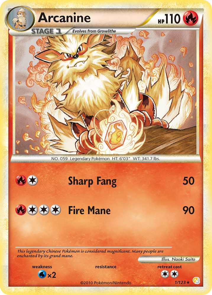 Arcanine (1/123) [HeartGold & SoulSilver: Base Set] Pokémon
