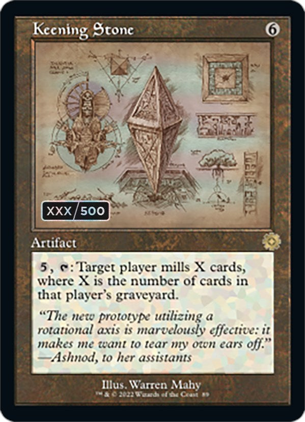 Keening Stone (Retro Schematic) (Serial Numbered) [The Brothers' War Retro Artifacts] Magic: The Gathering