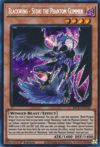 Blackwing - Sudri the Phantom Glimmer [MP23-EN155] Prismatic Secret Rare Yu-Gi-Oh!