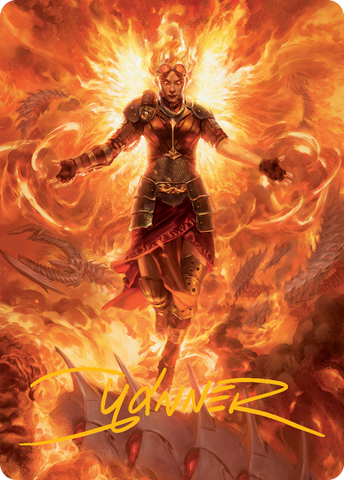 Chandra, Hope's Beacon Art Card (Gold-Stamped Signature) [March of the Machine Art Series] Magic: The Gathering