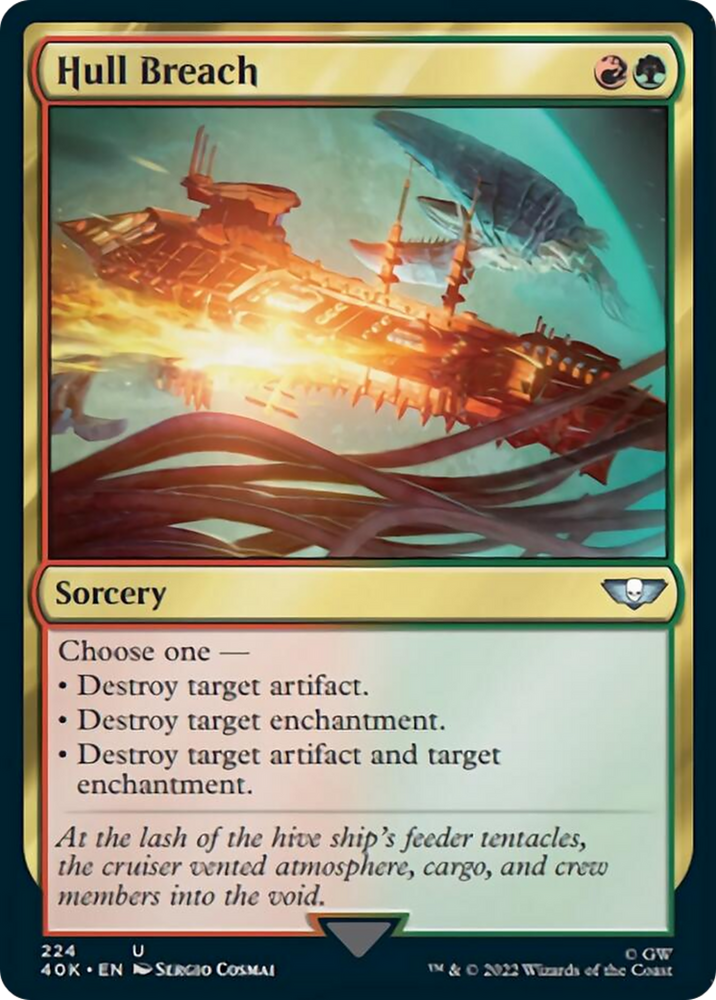 Hull Breach (Surge Foil) [Warhammer 40,000] Magic: The Gathering