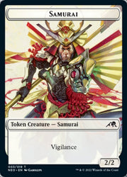 Samurai // Tezzeret, Betrayer of Flesh Emblem Double-Sided Token [Kamigawa: Neon Dynasty Tokens] Magic: The Gathering