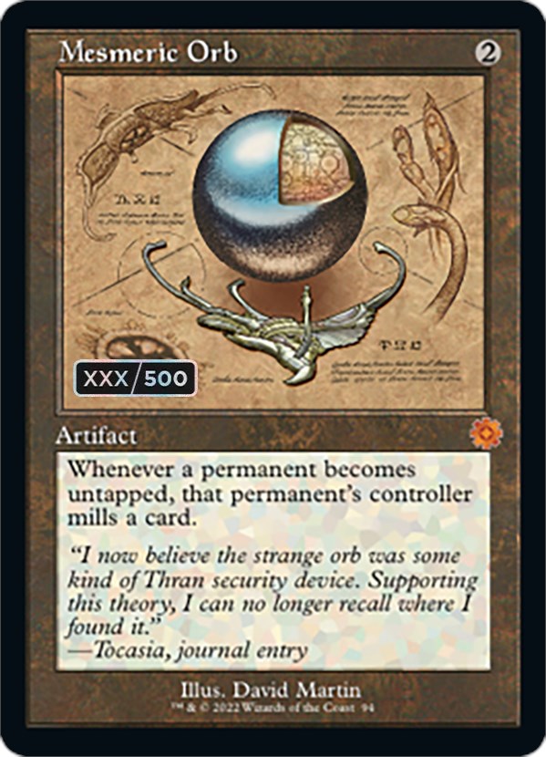 Mesmeric Orb (Retro Schematic) (Serial Numbered) [The Brothers' War Retro Artifacts] Magic: The Gathering