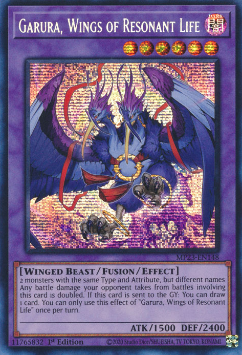 Garura, Wings of Resonant Life [MP23-EN148] Prismatic Secret Rare Yu-Gi-Oh!