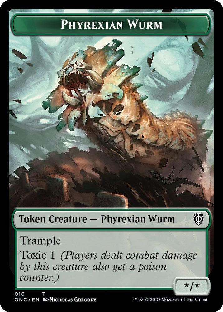 Phyrexian Wurm // Phyrexian Horror Double-Sided Token [Phyrexia: All Will Be One Commander Tokens] Magic: The Gathering