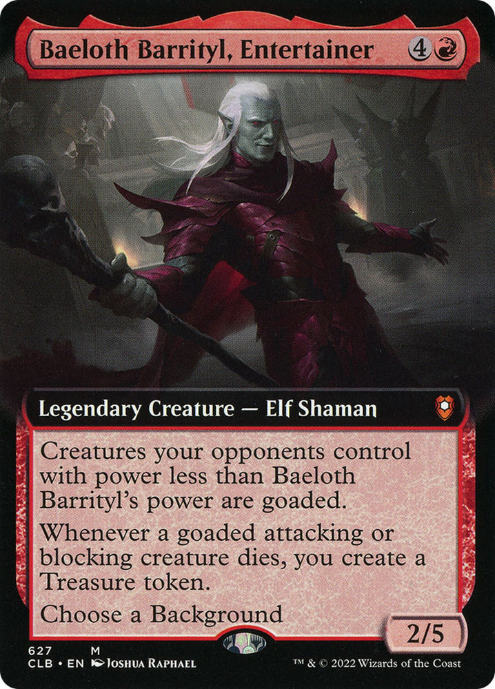 Baeloth Barrityl, Entertainer (Extended Art) [Commander Legends: Battle for Baldur's Gate] Magic: The Gathering