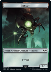 Necron Warrior // Insect Double-sided (Surge Foil) [Warhammer 40,000 Tokens] Magic: The Gathering