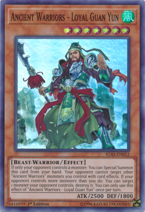 Ancient Warriors - Loyal Guan Yun [IGAS-EN012] Super Rare Yu-Gi-Oh!