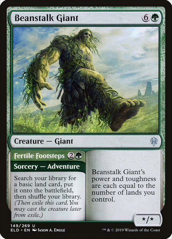 Beanstalk Giant // Fertile Footsteps [Throne of Eldraine] Magic: The Gathering