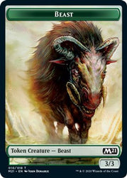 Human // Beast Double-Sided Token [Challenger Decks 2021 Tokens] Magic: The Gathering