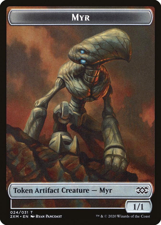 Clue // Myr (024) Double-Sided Token [Double Masters Tokens] Magic: The Gathering