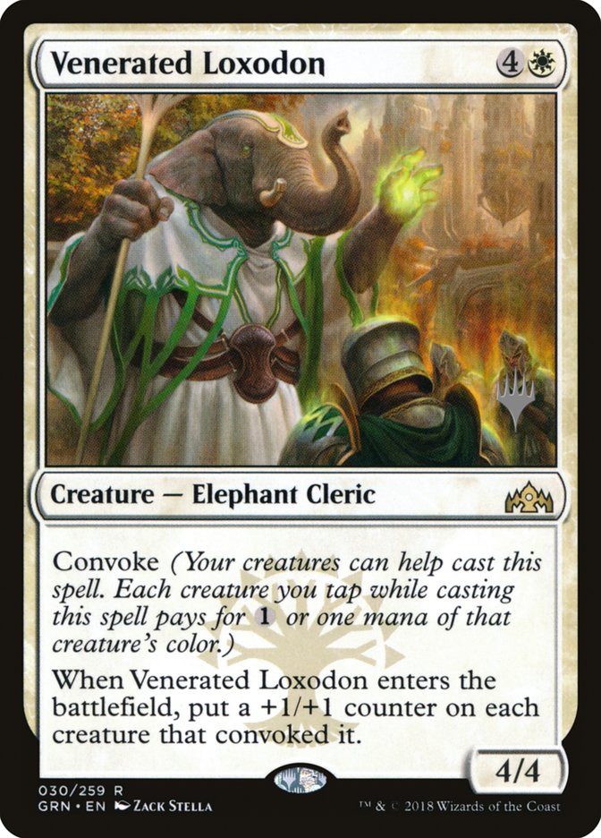Venerated Loxodon (Promo Pack) [Guilds of Ravnica Promos] Magic: The Gathering