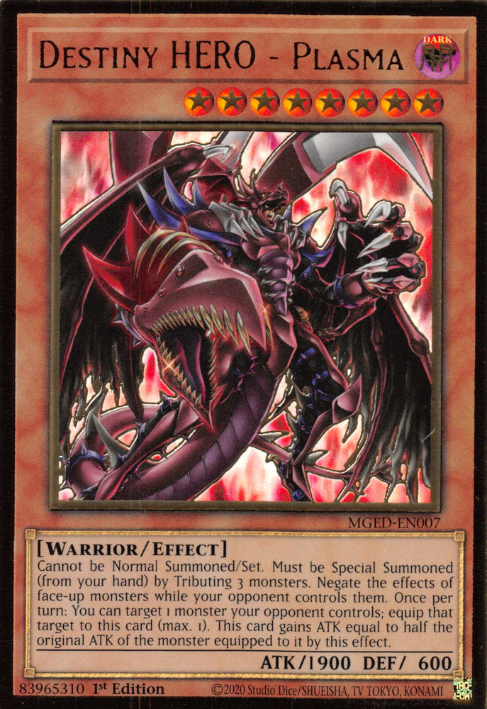Destiny HERO - Plasma (Alternate Art) [MGED-EN007] Gold Rare Yu-Gi-Oh!