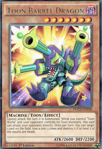 Toon Barrel Dragon [DOCS-EN038] Rare Yu-Gi-Oh!