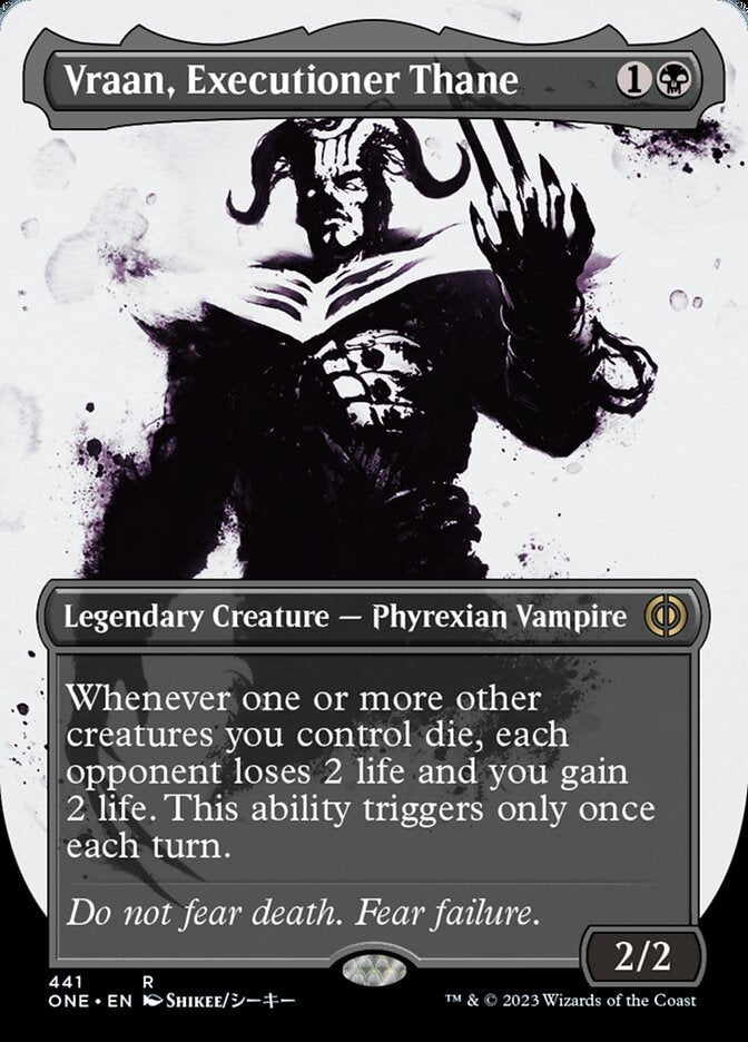 Vraan, Executioner Thane (Borderless Ichor Step-and-Compleat Foil) [Phyrexia: All Will Be One] Magic: The Gathering