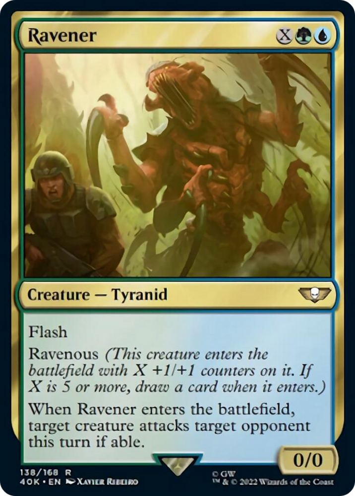 Ravener (Surge Foil) [Warhammer 40,000] Magic: The Gathering