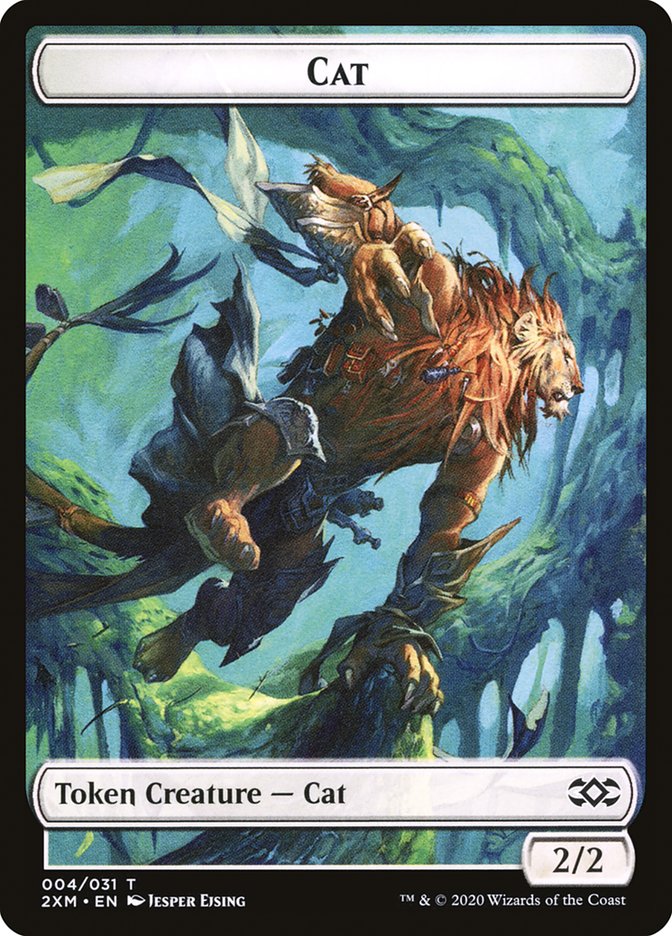 Angel // Cat Double-Sided Token [Double Masters Tokens] Magic: The Gathering
