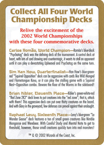 2002 World Championships Ad [World Championship Decks 2002] Magic: The Gathering