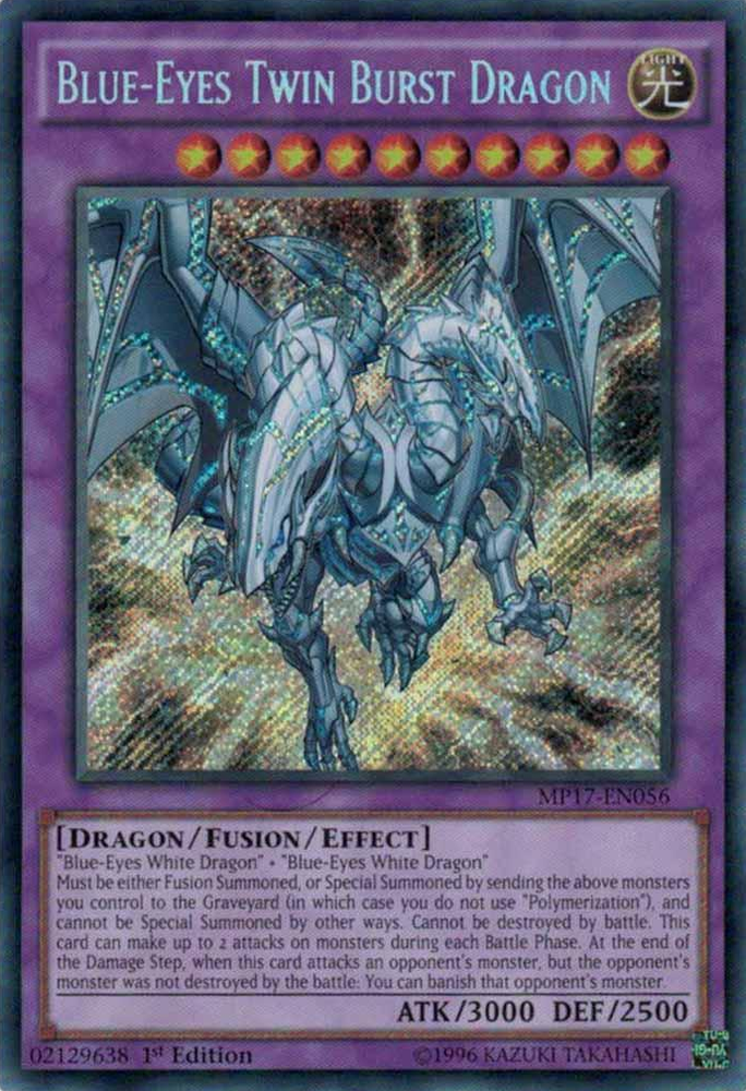 Blue-Eyes Twin Burst Dragon [MP17-EN056] Secret Rare