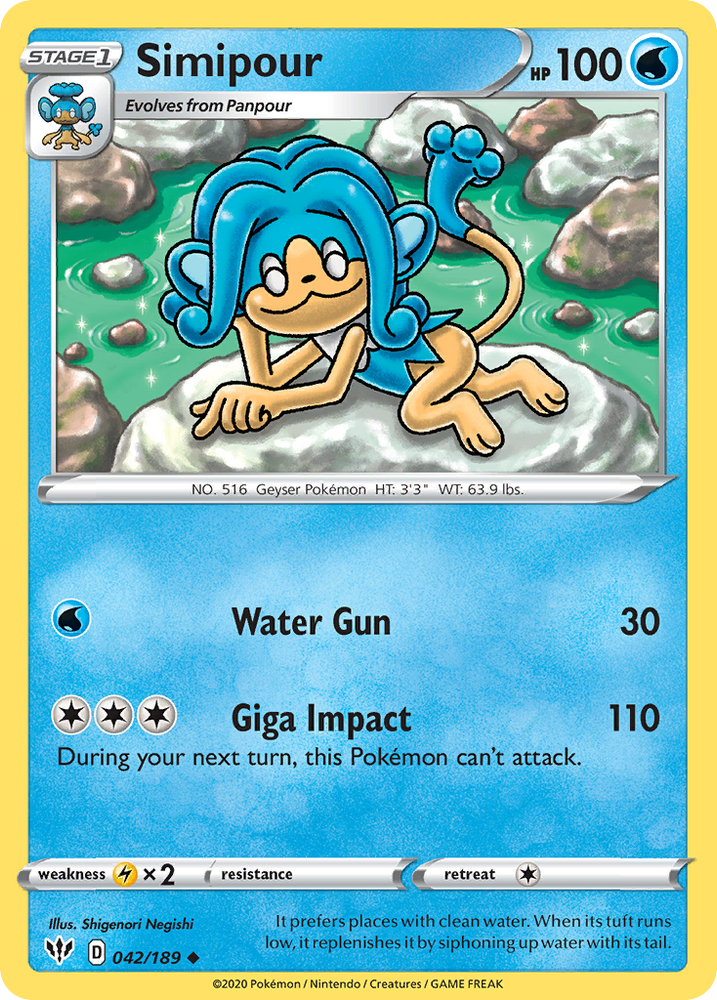 Simipour (042/189) [Sword & Shield: Darkness Ablaze] Pokémon
