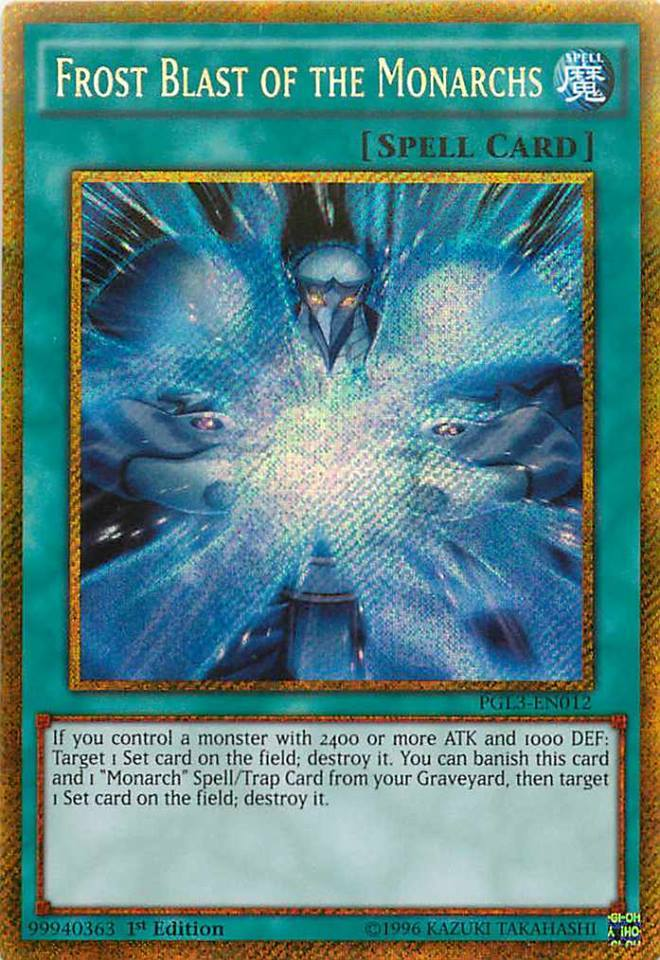 Frost Blast of the Monarchs [PGL3-EN012] Gold Secret Rare Yu-Gi-Oh!