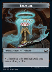 Treasure (014) // Angel Double-Sided Token [Streets of New Capenna Tokens] Magic: The Gathering