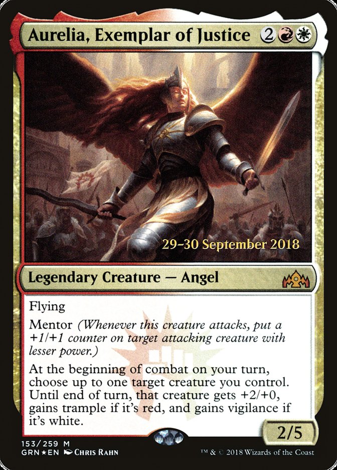 Aurelia, Exemplar of Justice [Guilds of Ravnica Prerelease Promos] Magic: The Gathering